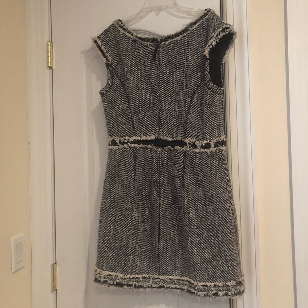 Rebecca Taylor Tweed Fringe Mini Dress Size 12 - Picture 8 of 11